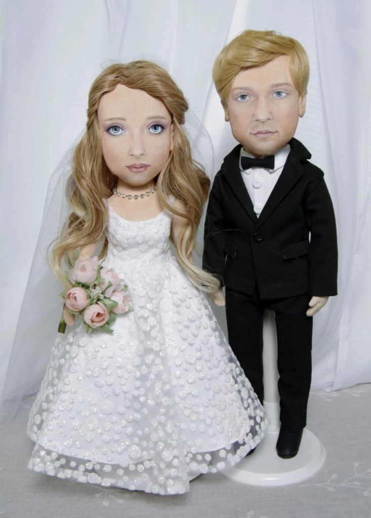 портретные куклы молодоженов на свадьбу