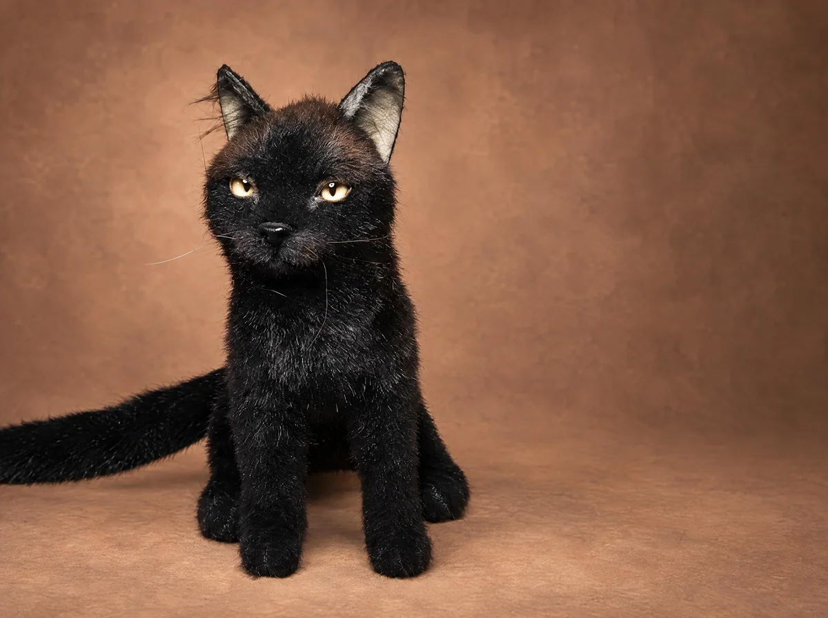 Черный кот, который всегда рядом — мягкая игрушка на заказ