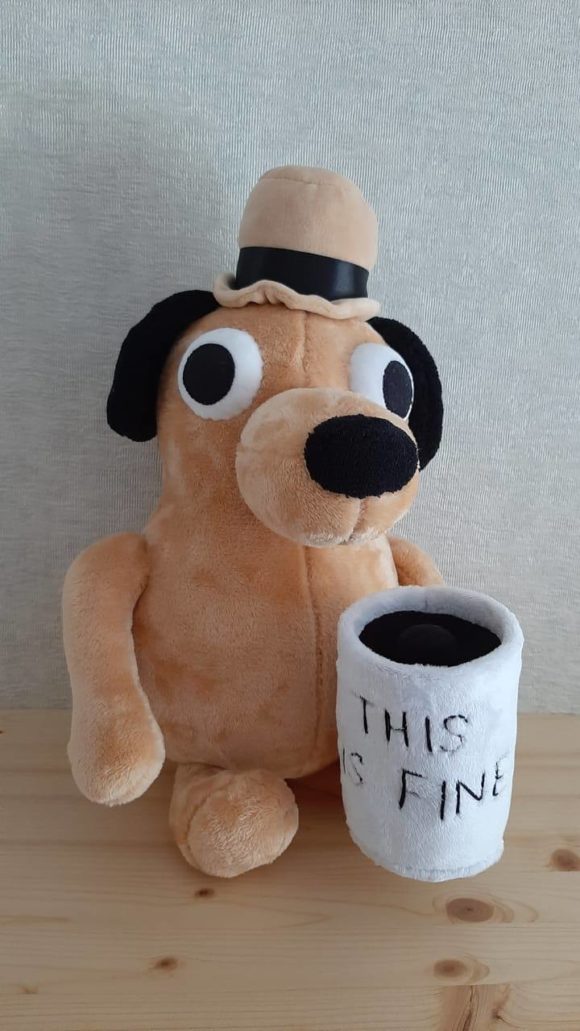 Мем собака в огне - игрушка по картинке Без рубрики Игрушки на заказ по фото, рисункам. Шьем от 1 шт.