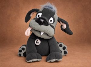 Серая собака Лу — игрушка по рисунку на заказ