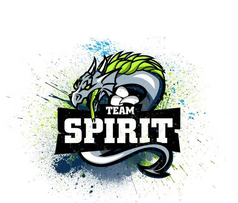 Логотип Team Spirit с драконом, референс для игрушки на заказ: плюшевый дракон
