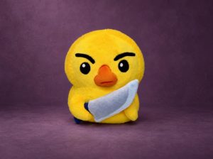 Утка с ножом — мягкая игрушка по стикеру